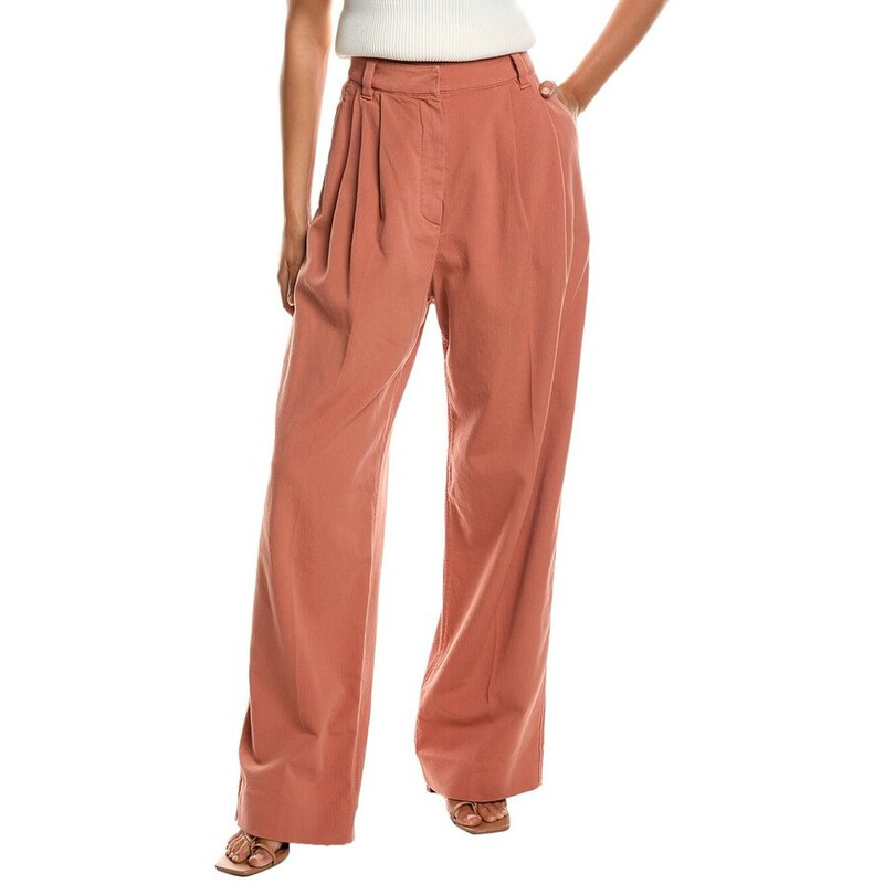 Brunello Cucinelli Tawny Orange Wide-Leg Trousers, Brand Size 42