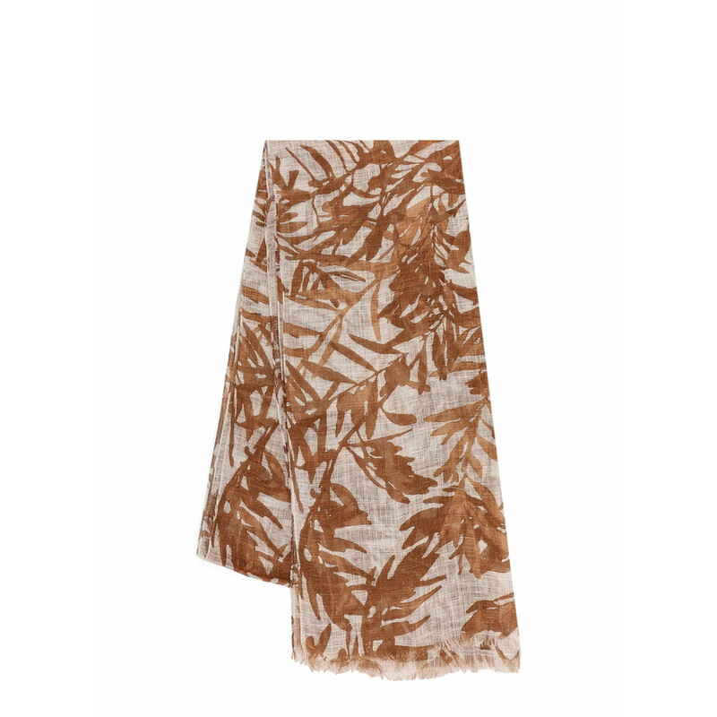 Brunello Cucinelli Women's Brown Linen Blend Scarf MSCDAGL43_C0021