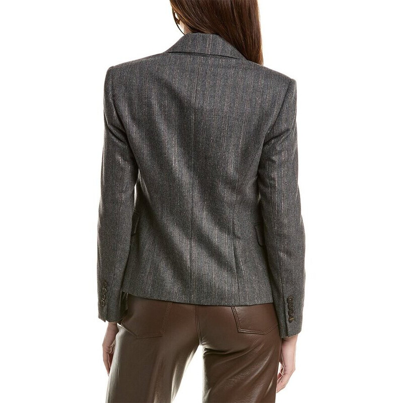 Brunello Cucinelli Womens Dark Grey Wool Blend Jacket, Size 36