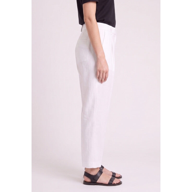 Brunello Cucinelli Women'S Linen Blend Casual White Pants Nwt