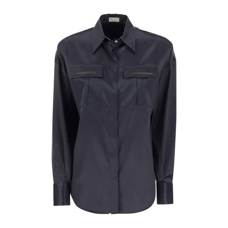 Brunello Cucinelli Womens Night Sky Silk Shirt, Size XS