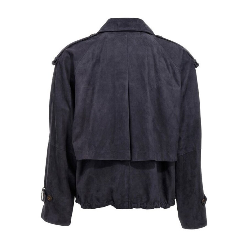 Brunello Cucinelli Womens Night Sky Suede Jacket, Size 44