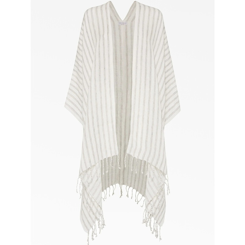 Brunello Cucinelli Womens Off White Linen Scarf MSCDARP17_CAN11