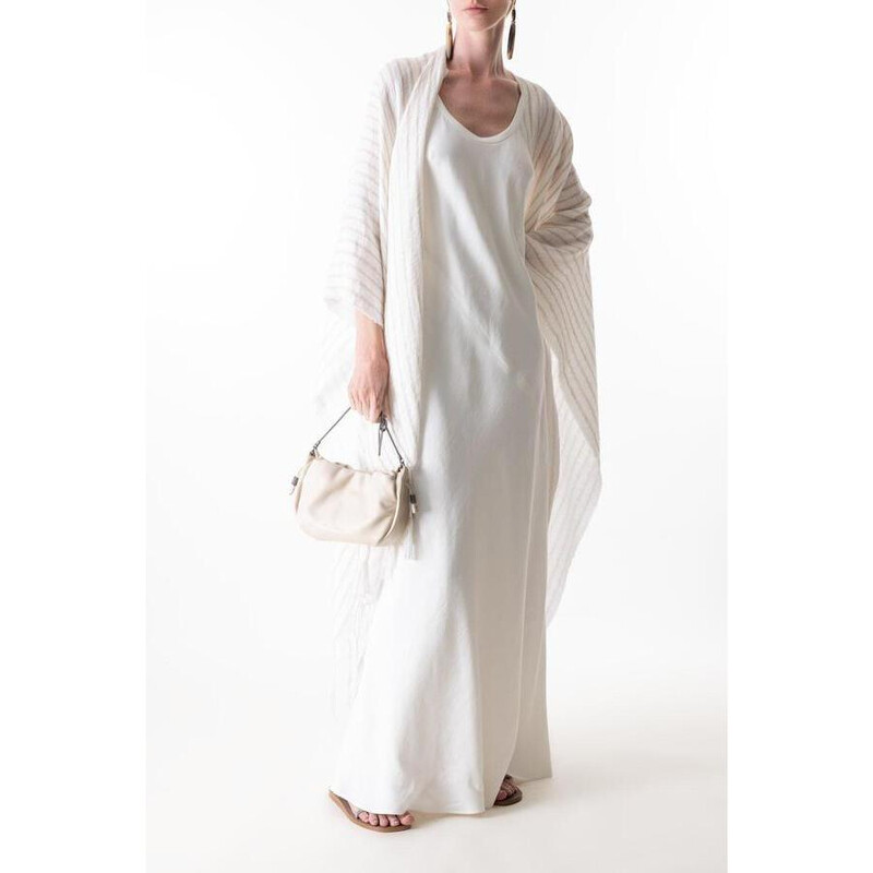 Brunello Cucinelli Womens Off White Wool Linen Scarf