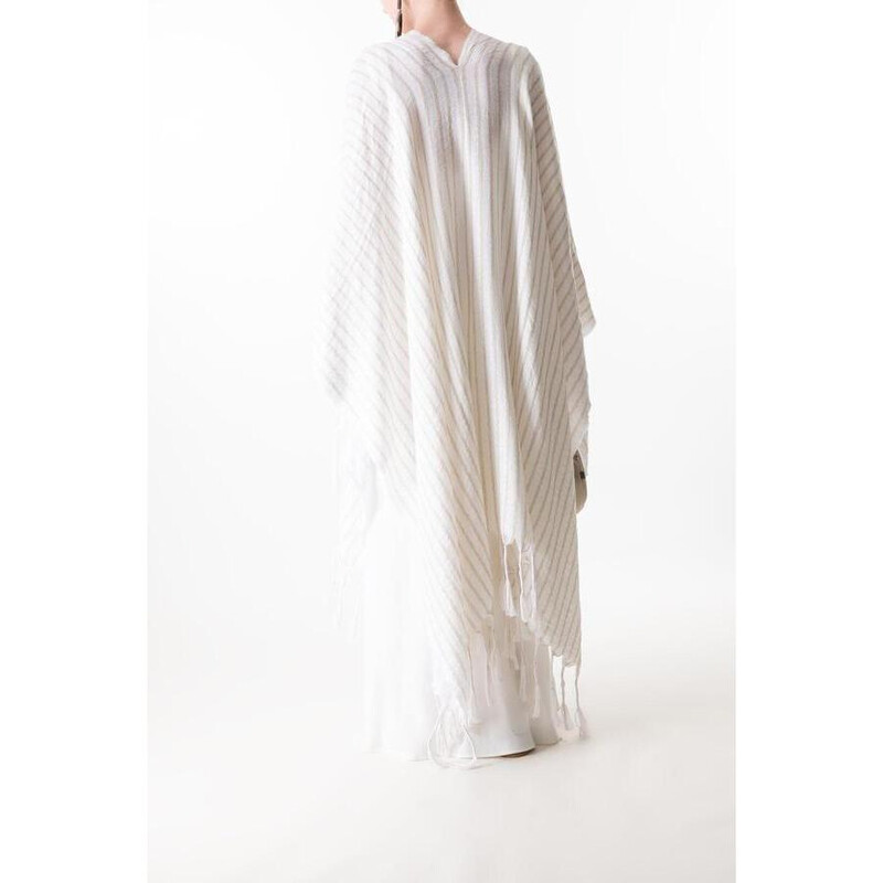 Brunello Cucinelli Womens Off White Wool Linen Scarf