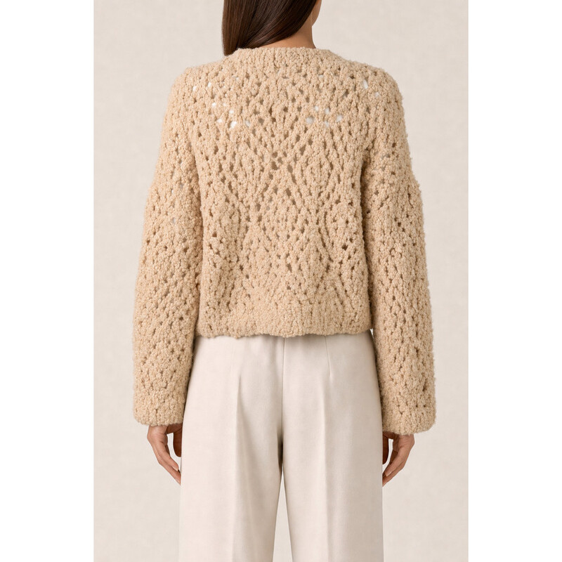 Brunello Cucinelli Women's Yellow Wool Knit Sweater, Size M