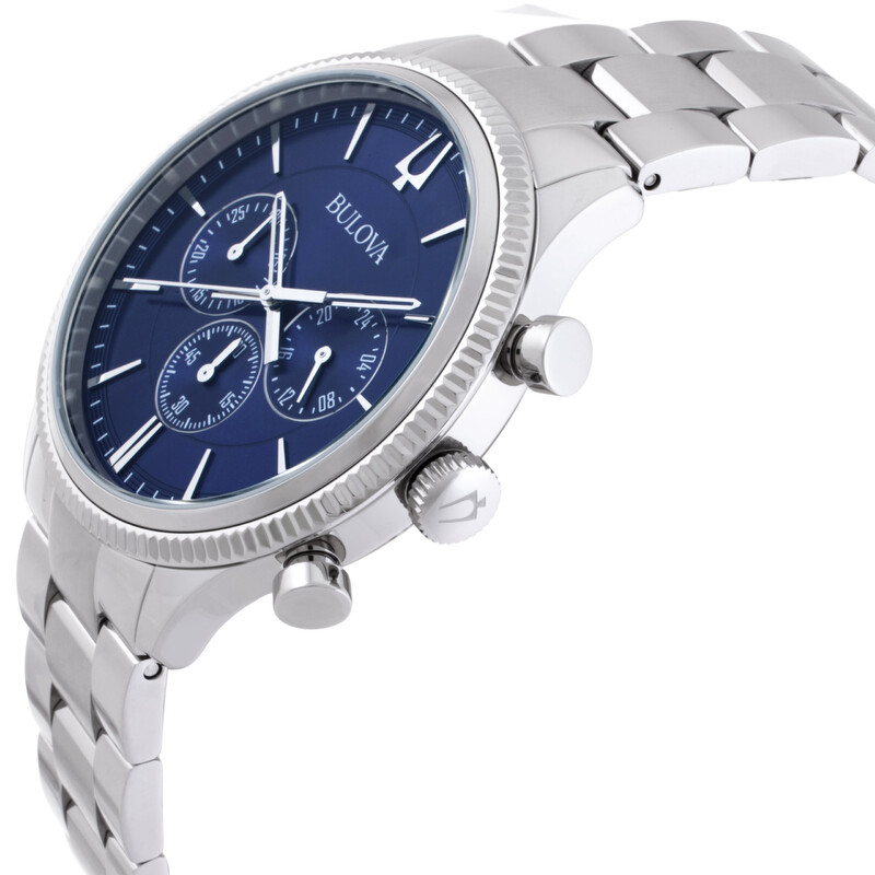 Bulova Chronograph Quartz Blue Dial Men's Watch 96A324 042429601109 ...