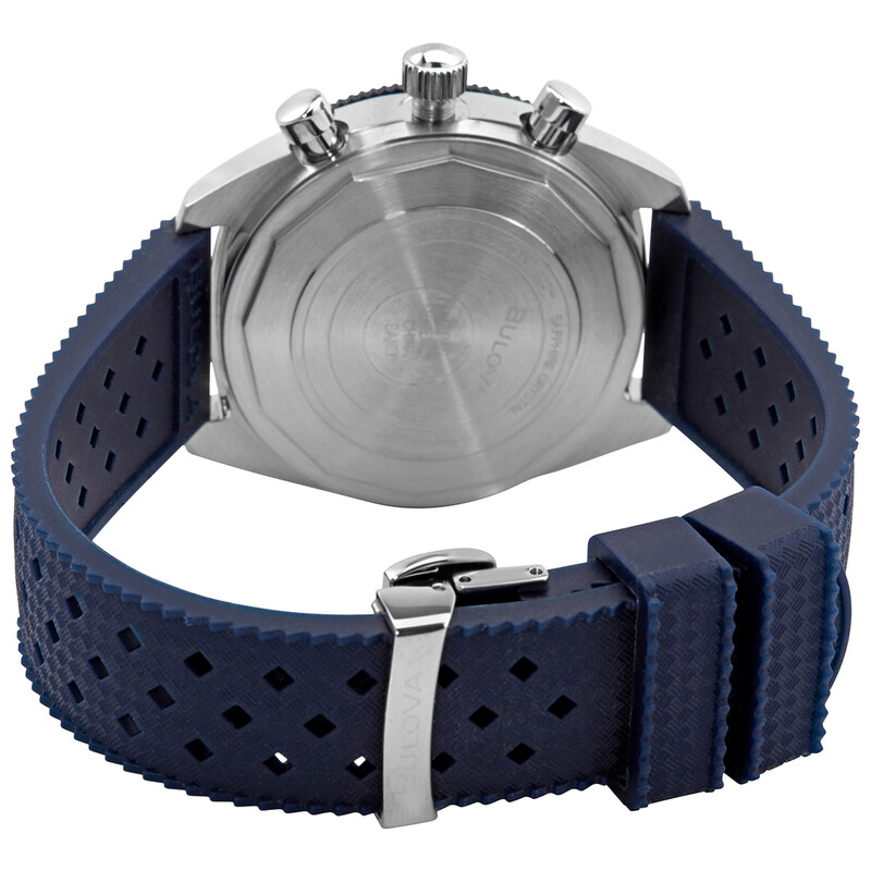 Bulova Chronograph Quartz Blue Dial Pepsi Bezel Men's Watch 98A253 ...
