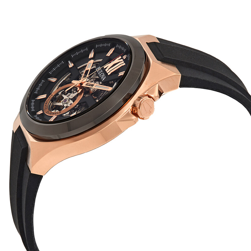 Bulova Classic Automatic Black Dial Black Silicone Men's Watch