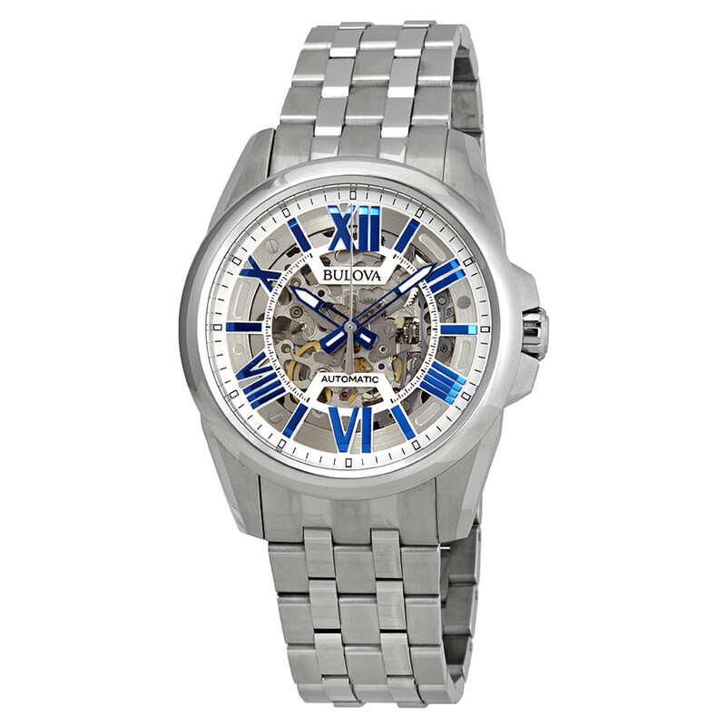 E*y様 ブローバ BULOVA クラシック スケルトン 96A187 Bulova Classic Automatic Silver Dial Men's Watch 96A187