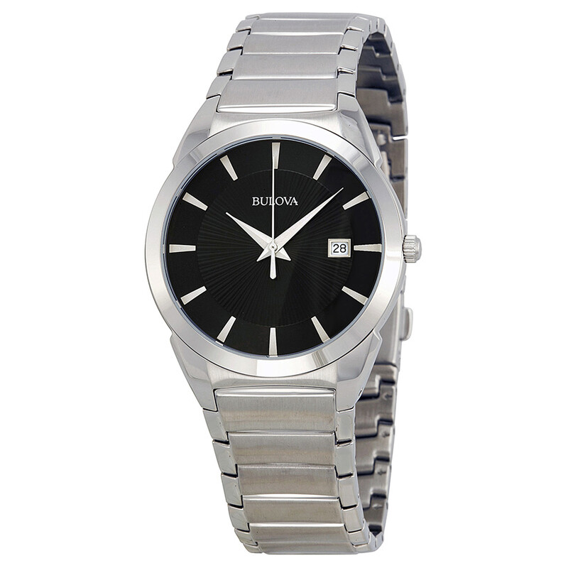 Bulova Classic Black Dial Stainless Steel Men's Watch 96B149