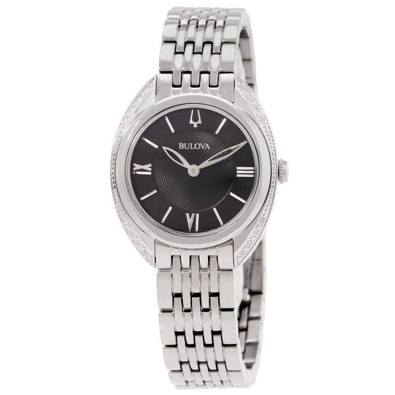 Bulova Classic Quartz Black Dial Ladies Watch 96R252  display picture 2