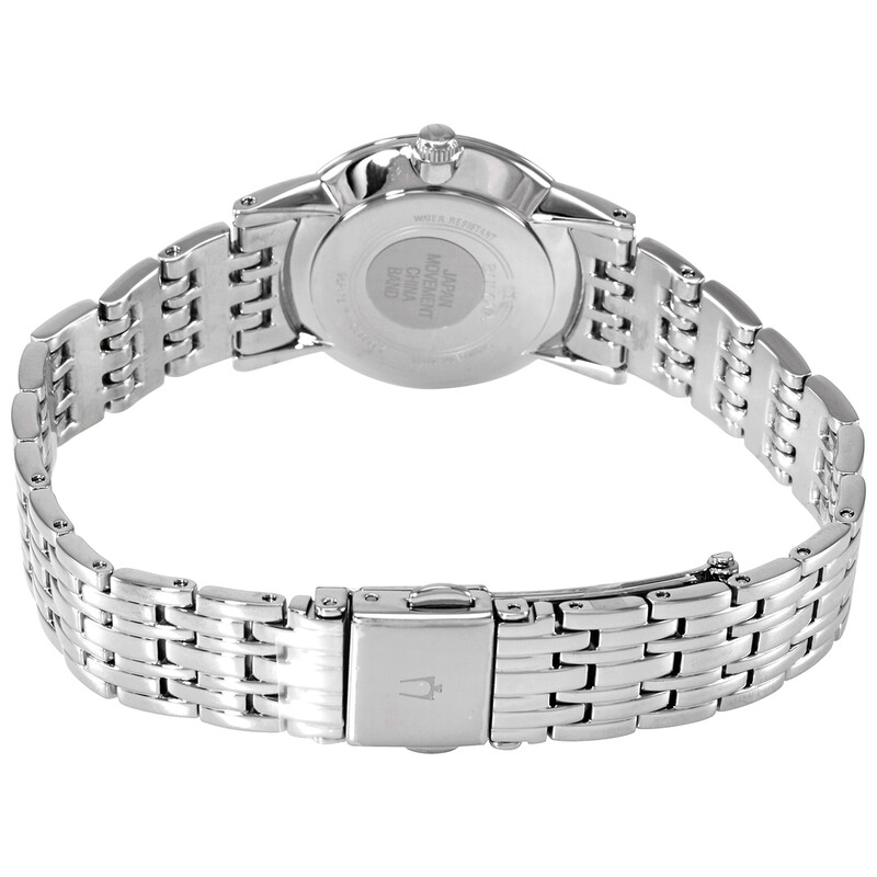 Bulova Classic Quartz Diamond White Mother of Pearl Dial Ladies Watch ...
