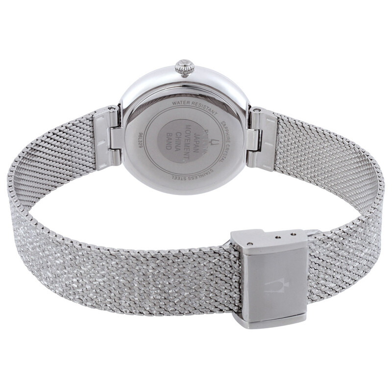 Bulova Crystal Quartz Silver Dial Ladies Watch 96L329 042429599710 ...