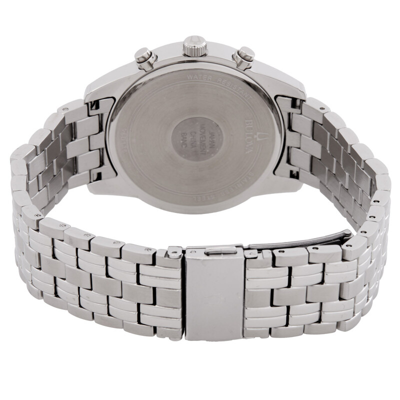Bulova Diamond Accent Chronograph Quartz Black Dial Men's Watch 96D136 ...