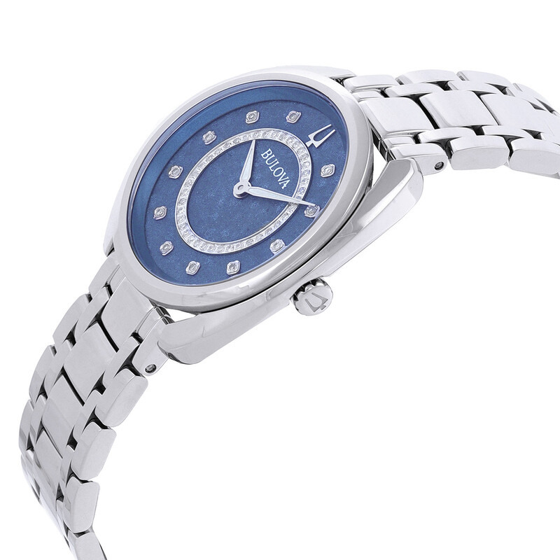 NWT Bulova Duality Quartz Blue Dial Ladies Watch Blue Dial Stainless Steel Bracelet Duality 96X160 | Bulova main image 4