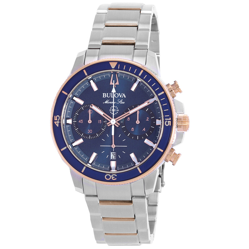 【稼動】BULOVA MarineStar 98B301 メンズ　クロノグラフ Bulova Marine Star Chronograph Blue Dial Men's Watch 98B301