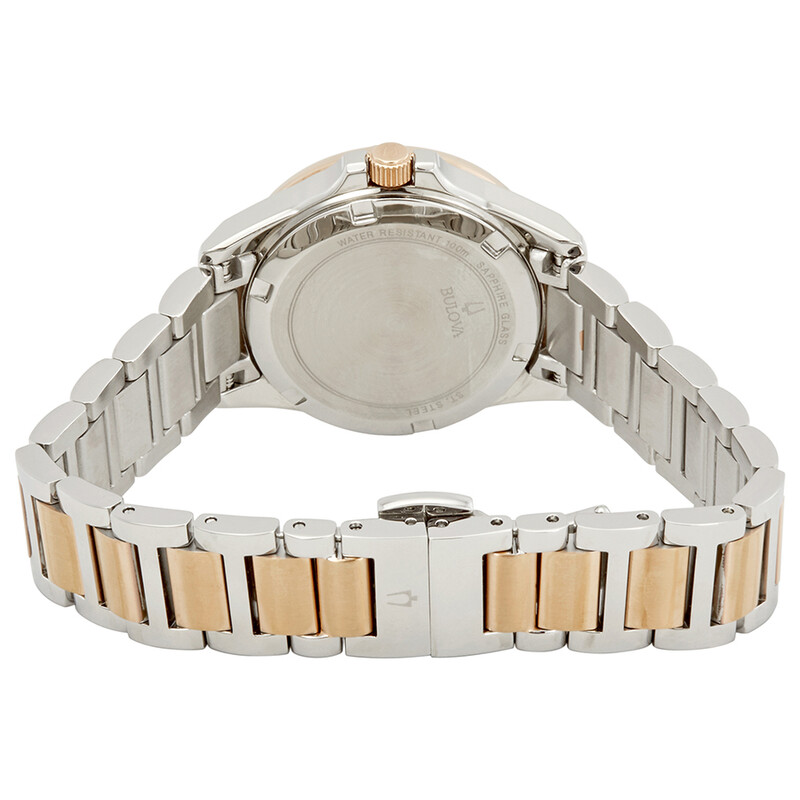 Bulova Marine Star Diamond White Mother of Pearl Dial Ladies Watch ...