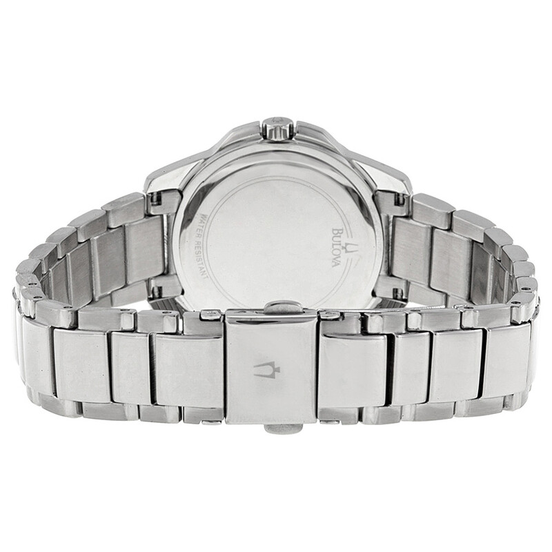 Bulova Mother of Pearl Diamond Dial Stainless Steel Ladies Watch 96P144 ...