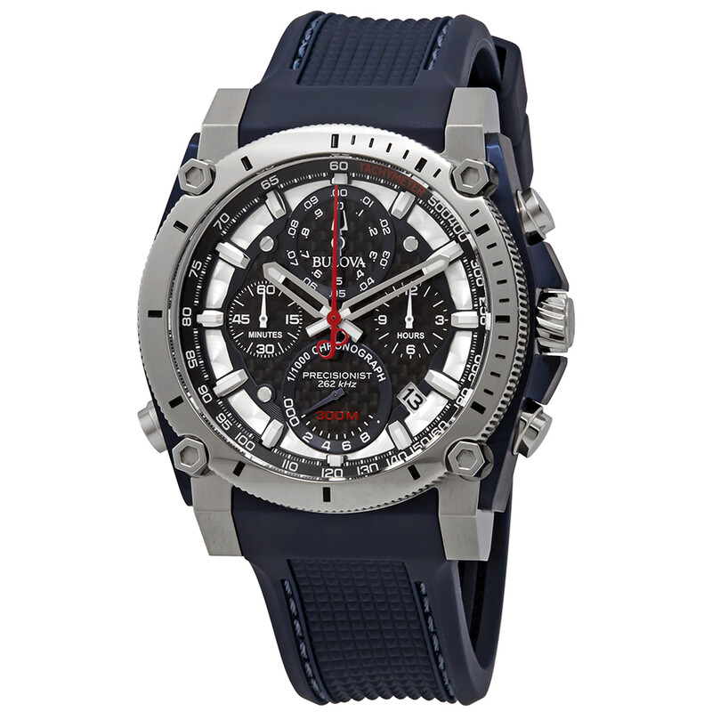 不動 Bulova ブローバー Precisionist Chronograph Bulova Precisionist Chronograph Black Carbon Dial Men's Watch