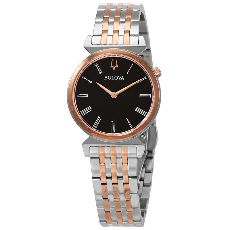 Bulova Quartz Black Dial Two-tone Ladies Watch 98L265 042429570511 ...