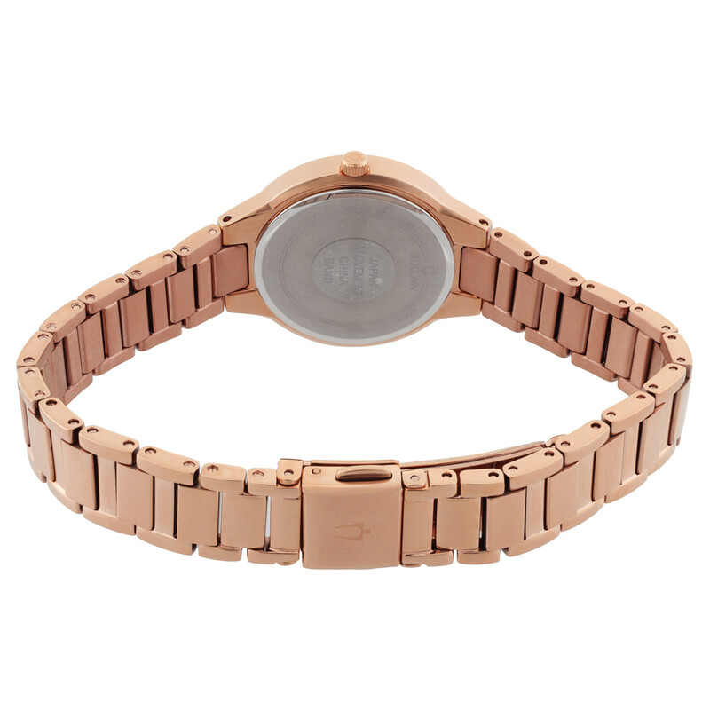 Bulova Quartz Crystal Ladies Watch Box Set with Crystal Accent