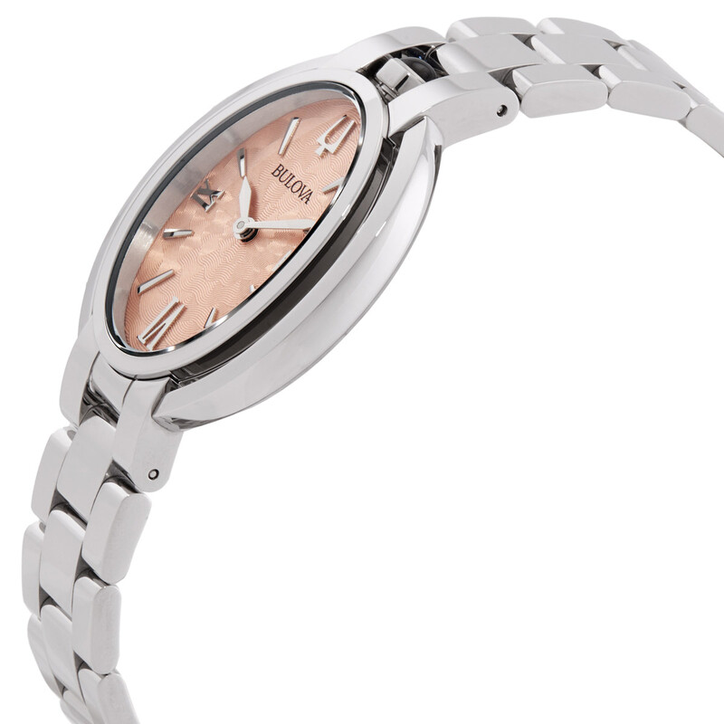 Bulova salmon dial  Women\'s Rubaiyat Stainless Steel Bracelet 29mm Watch Salmon Dial Stainless Steel Bracelet Rubaiyat 96L331 | Bulova main image 4