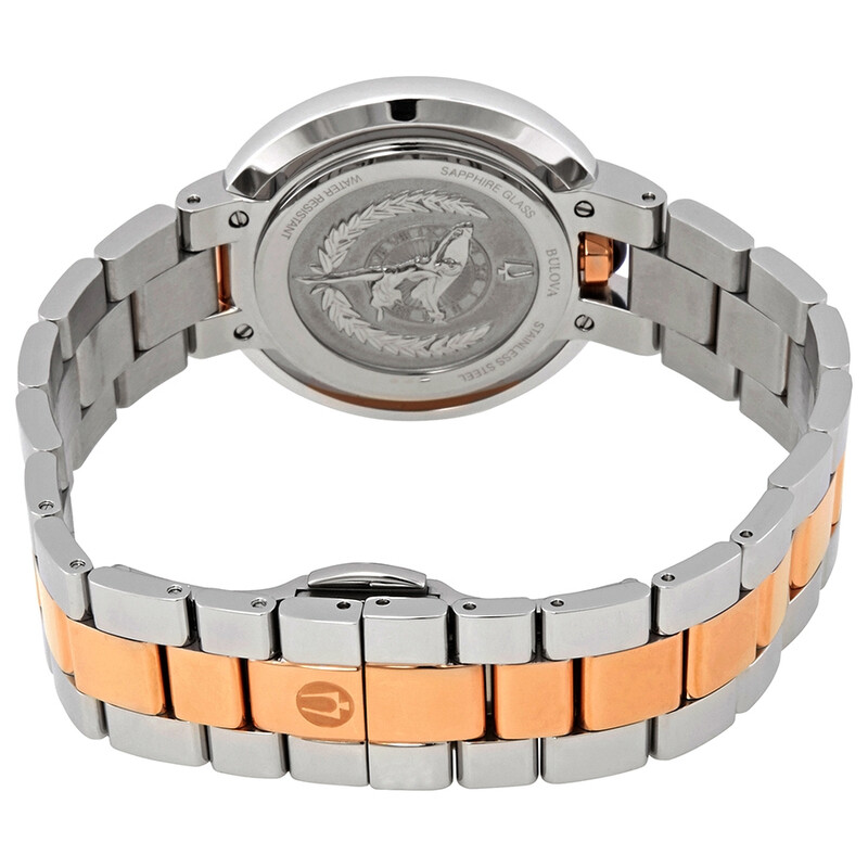 Bulova Rubaiyat Silver Diamond Dial Two-tone Ladies Watch 98R247 ...