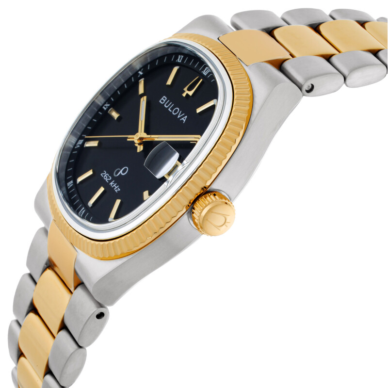 Bulova Super Seville Quartz Black Dial Men's Watch 98B458