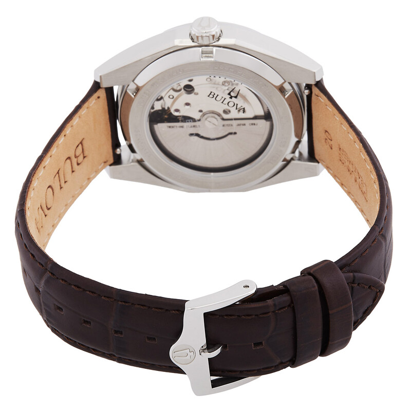 bulova dress classic men's watch 96b427 Green Dial Leather Strap Surveyor 96B427