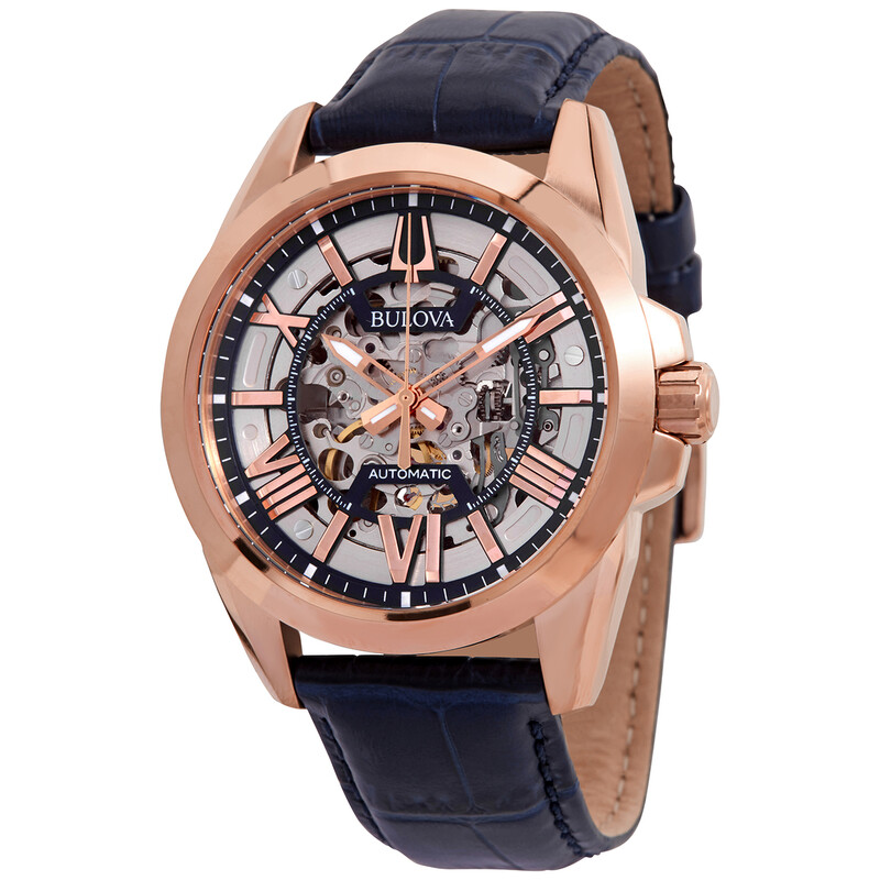 NWT Bulova Sutton Automatic Silver Skeleton Dial Men\'s Watch Bulova Sutton Silver Stainless Steel Skeleton Watch main image 4
