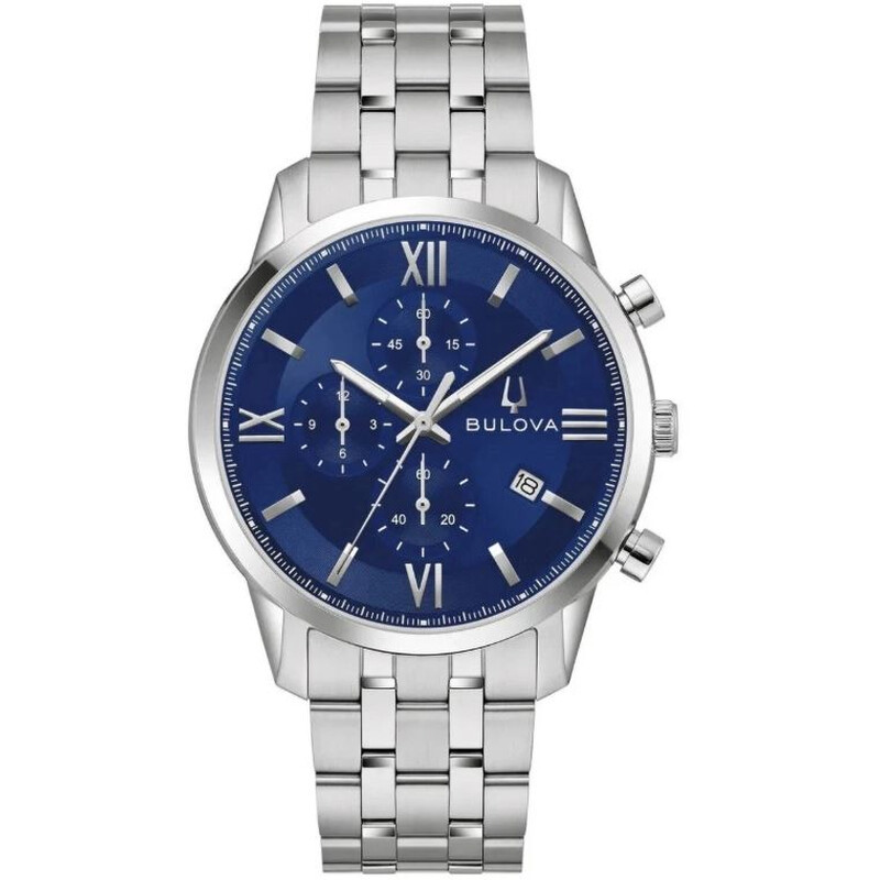 Bulova Sutton Chronograph Quartz Blue Dial Men's Watch 96b476
