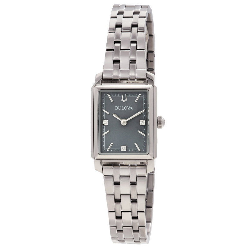 Bulova Sutton Quartz Grey Dial Ladies Watch 96P252 042429599680 ...