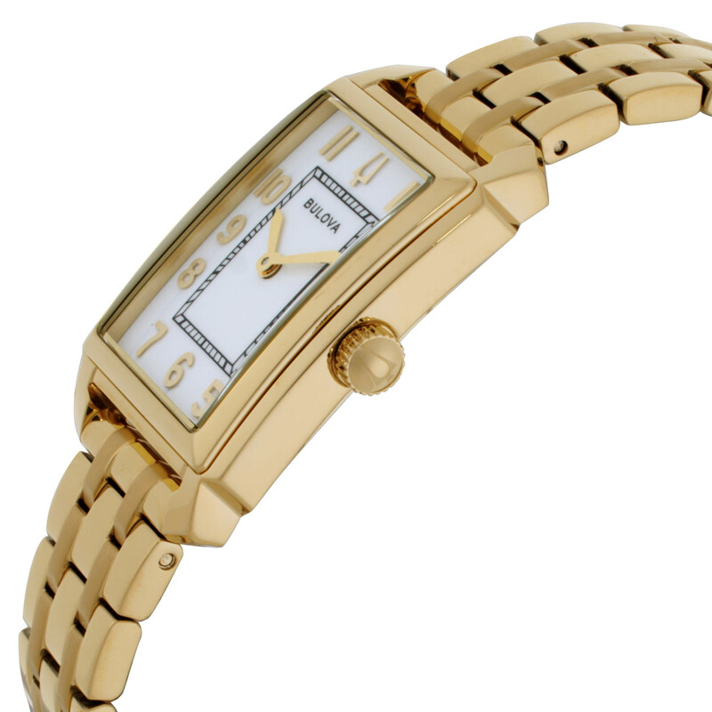 Bulova Women\'s Watch 97L186 Sutton Quartz White Dial Gold Stainless Steel Tank White Dial Stainless Steel Bracelet Sutton 97L186 | Bulova main image 4