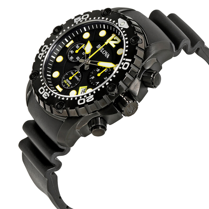 Bulova UHF Sea King Chronograph Black Dial Men's Watch 98B243