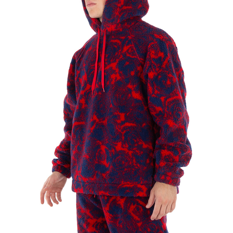 Burberry Abstract Rose Print Fleece Hoodie, Size Small 8077521