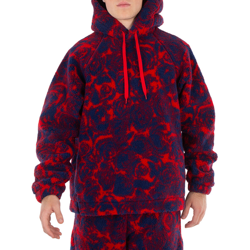 Burberry Abstract Rose Print Fleece Hoodie, Size Small 8077521