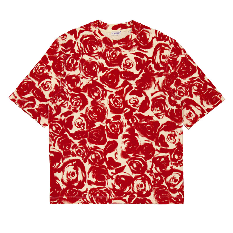 【定価10万】Burberry ローズプリント Tシャツ S Burberry All Over Rose Print Cotton T Shirt, Size Small 8082405