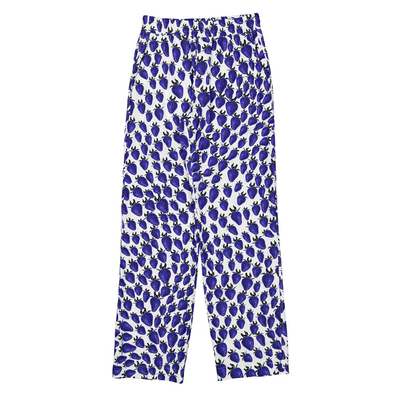 Burberry All Over Strawberry Graphic Print Trousers, Brand Size 8