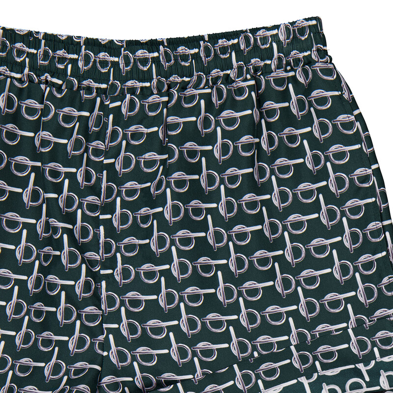 Burberry All-Over B-Print Silk Shorts, Brand Size 2 ( US Size 0