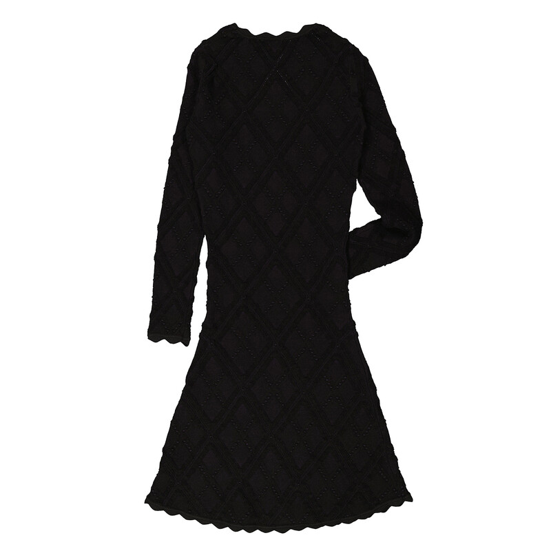 Burberry Aran Long-Sleeved Flared Knitted Dress, Size Small