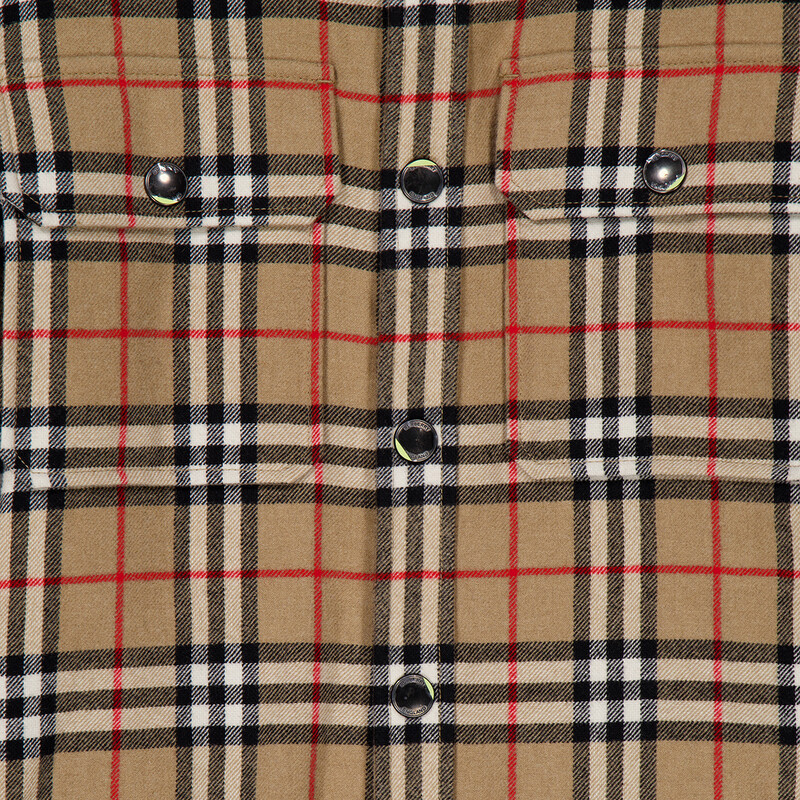 Burberry Archive Beige Vintage Check Wool Cotton Overshirt, Size