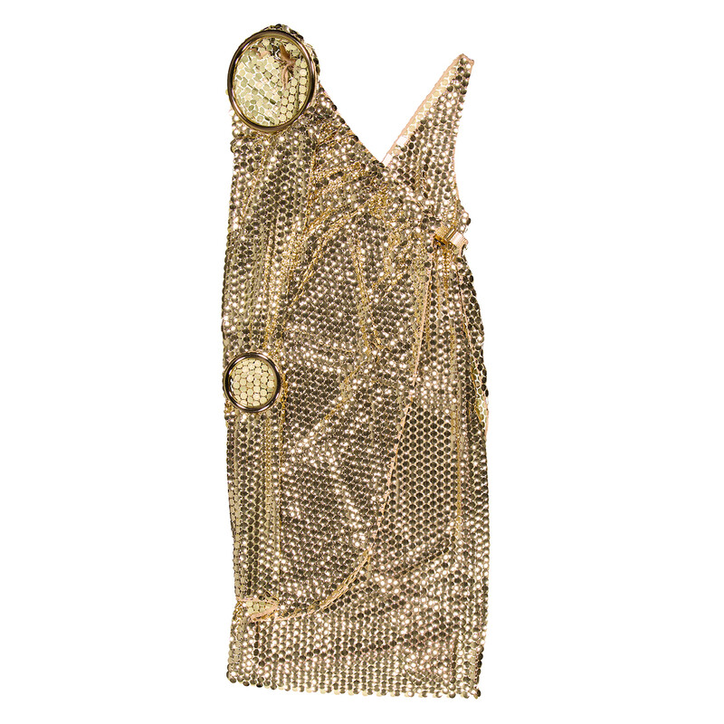 burberry metallic dress Burberry Asymmetric Mesh Dress with Metallic Paillette Embellishments,  Brand Size 4 (US Size 2) 8047161 5045626823805 - Clothing