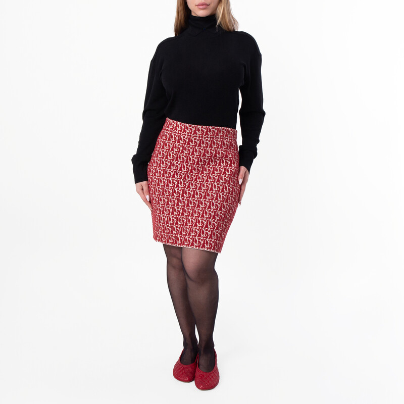 Burberry B Charm Jacquard-Pattern Skirt, Size Medium 8102755