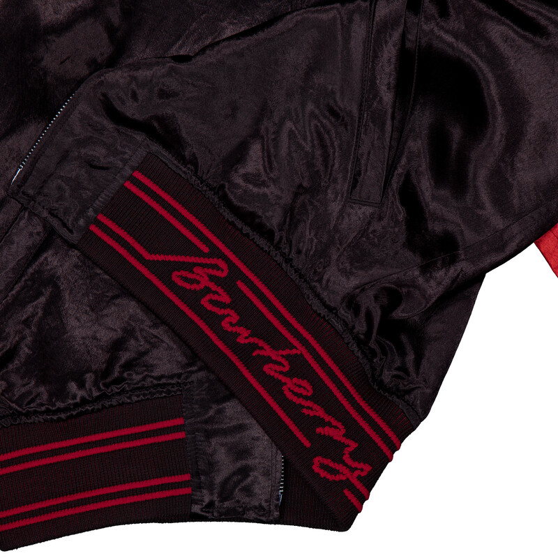Burberry B Snake Satin Bomber Jacket, Size Small 8101544