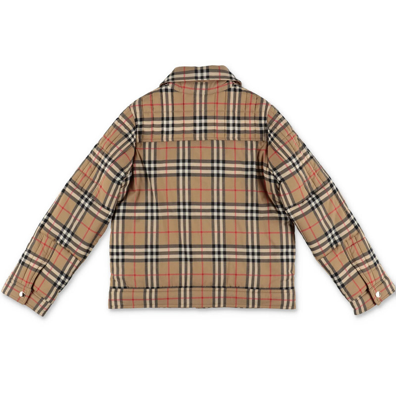 Burberry Boys Archive Beige Check Nylon Quilted Jacke, Size 3Y