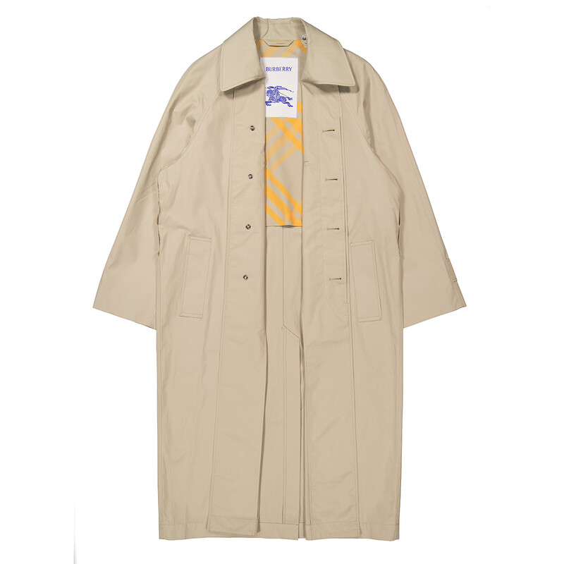 Burberry Bradford Car Coat Gabardine Long Coat, Brand Size 44 (US Burberry Bradford Car Coat Gabardine Long Coat, Brand Size 44 (US