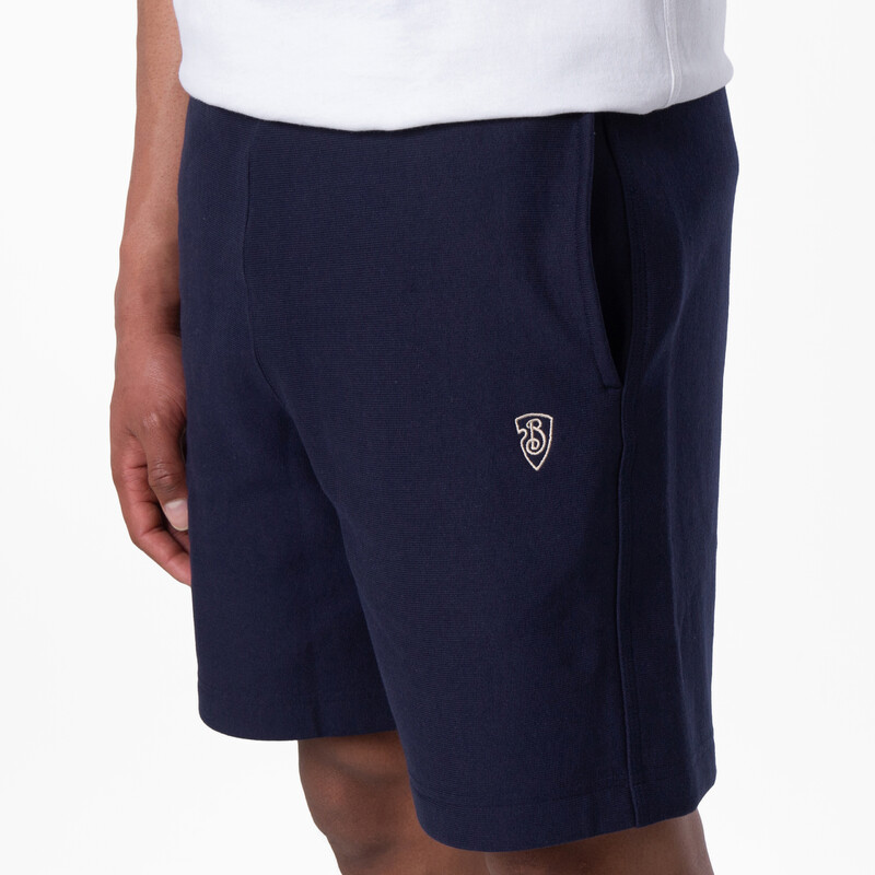 Burberry B-Shield Embroidered Cotton-Blend Shorts, Size Medium