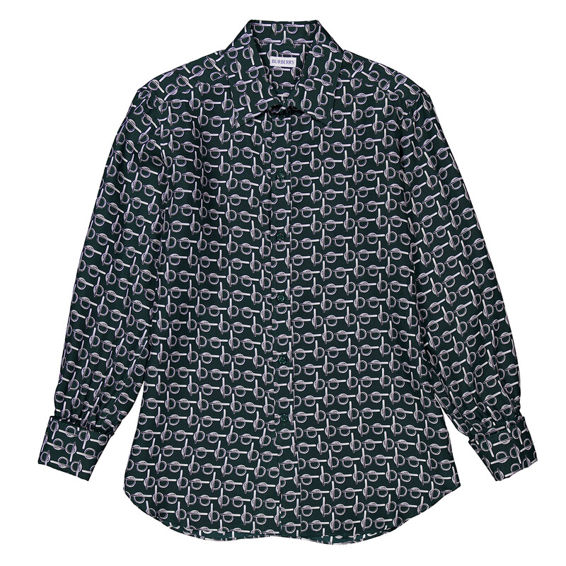 Burberry B-Silk Green Shirt, Brand Size 6 ( US Size 4 ) 8088949