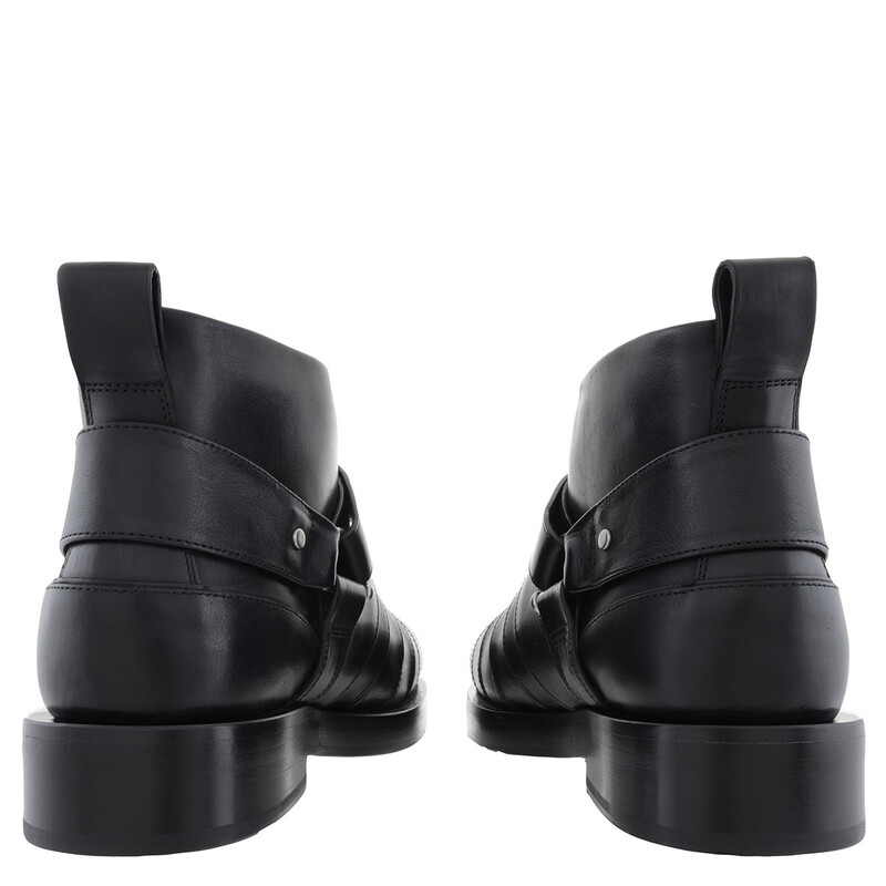 Burberry Buckled Leather Biker Boots, Brand Size 36.5 ( US Size